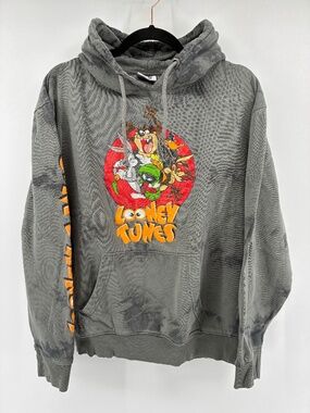 Warner Bros. Looney Tunes Charcoal Hoodie Tie Dye Cartoons TV Sitcom